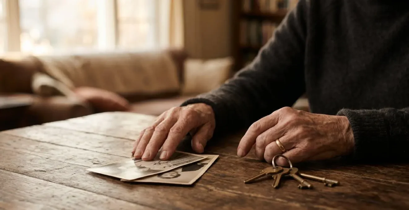 Concept visuel symbolisant la préservation du patrimoine familial tout en finançant un hébergement médicalisé pour personnes âgées