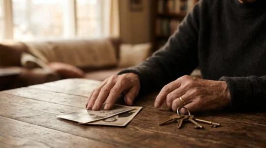 Concept visuel symbolisant la préservation du patrimoine familial tout en finançant un hébergement médicalisé pour personnes âgées