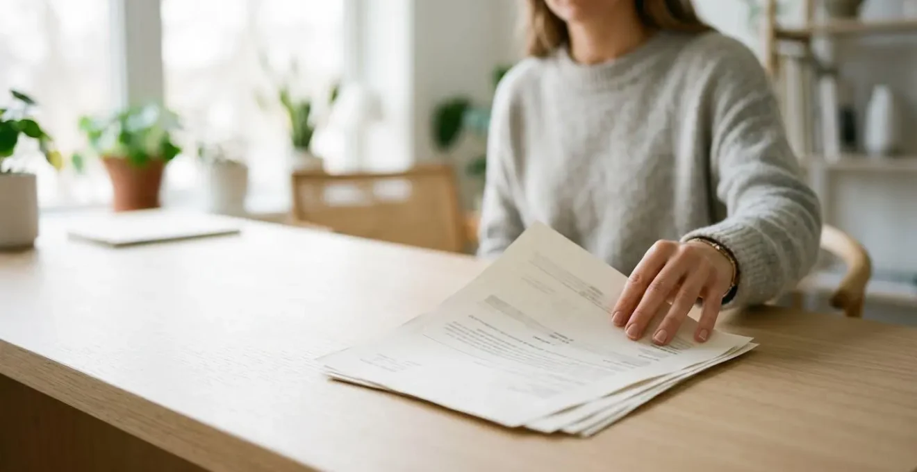 Document de relevé de remboursement de la Sécurité sociale avec des chiffres et des données de santé en arrière-plan flou, illustrant la transparence financière des soins médicaux