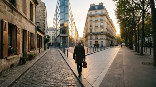 Parcours professionnel multiple symbolisé par des chemins convergents menant vers un avenir serein