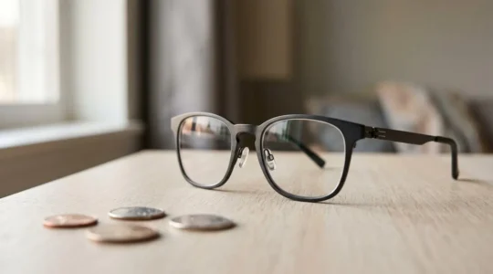 Concept symbolique du faible remboursement optique par la Sécurité sociale en France